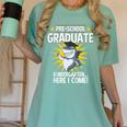 Pre K Graduation Shirts Shark Grad Toddler Women's Comfort Colors T-Shirt Chalky Mint
