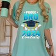 Proud Brother Of Two 2024 Graduates Twin Family Graduation Women's Comfort Colors T-Shirt Chalky Mint
