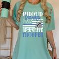 Proud Grandpa Of a State Trooper Police Officer Graduation Women's Comfort Colors T-Shirt Chalky Mint
