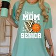 Proud Mom Of A 2026 Senior Basketball Graduation Leopard Women's Comfort Colors T-Shirt Chalky Mint