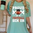 Proud Mom Of a Football Senior 2026 Graduation Gifts Women's Comfort Colors T-Shirt Chalky Mint