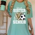 Proud Sister Of A 2026 Senior Soccer Graduation Leopard Women's Comfort Colors T-Shirt Chalky Mint