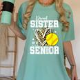 Proud Sister Of A 2026 Senior Softball Graduation Leopard Women's Comfort Colors T-Shirt Chalky Mint