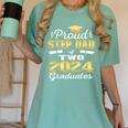 Proud Step Dad Of Two 2024 Graduate Class 2024 Graduation Women's Comfort Colors T-Shirt Chalky Mint