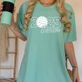 Senior 2025 Volleyball Mom High School Graduation Outfit Pro Women's Comfort Colors T-Shirt Chalky Mint