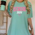 Senior 2026 Pink Coquette Bow Class Of 2026 Graduation Women Women's Comfort Colors T-Shirt Chalky Mint