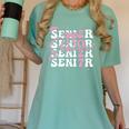 Senior 2027 Class Of 2027 Coquette Pink Bow Graduation 2027 Premium Tri-Blend Women's Comfort Colors T-Shirt Chalky Mint