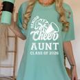Senior Cheerleader Aunt Cheer Class Of 2026 Graduation Women Women's Comfort Colors T-Shirt Chalky Mint