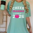 Senior Cheerleader Grandma Cheer Class Of 2026 Graduation Women's Comfort Colors T-Shirt Chalky Mint