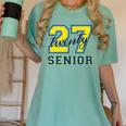Senior Class Of 2027 Graduation Yellow And Blue On The Back Premium Tri-Blend Women's Comfort Colors T-Shirt Chalky Mint