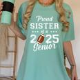 Senior Football Sister Class Of 2025 Graduation Graduate Women's Comfort Colors T-Shirt Chalky Mint