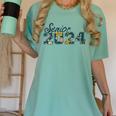 Senior Graduation Class Of 2024 Cute Senior 2024 Flowers Women's Comfort Colors T-Shirt Chalky Mint