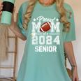 Senior Mom Class Of 2024 Football Proud Mom Graduation Women's Comfort Colors T-Shirt Chalky Mint