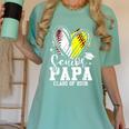 Senior Papa Class Of 2026 Baseball Softball Graduation Heart Women's Comfort Colors T-Shirt Chalky Mint