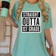 Straight Outta 1st Grade First Graduate Graduation Student Women's Comfort Colors T-Shirt Chalky Mint