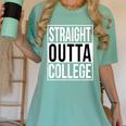 Straight Outta College Movie Parody Graduation Women's Comfort Colors T-Shirt Chalky Mint