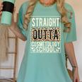 Straight Outta Cosmetology School Leopard Graduation Women's Comfort Colors T-Shirt Chalky Mint
