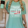 Straight Outta First Grade Graduation 1st Grade T Shirt Women's Comfort Colors T-Shirt Chalky Mint