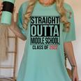 Straight Outta Middle School Graduation Shirt Class Of 2022 Women's Comfort Colors T-Shirt Chalky Mint
