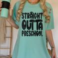 Straight Outta Preschool Graduation Cap Gown 2022 Cute Women's Comfort Colors T-Shirt Chalky Mint