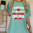 I Survived My Brother's High School Diploma Graduation Women's Comfort Colors T-Shirt Chalky Mint