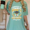i Survived My Dads Doctorate Program Graduation Women's Comfort Colors T-Shirt Chalky Mint