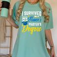 i Survived My Fiance's Masters Degree Graduation Gifts Women's Comfort Colors T-Shirt Chalky Mint