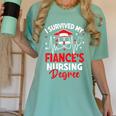 i Survived My Fiance's Nursing Degree Graduation Gifts Women's Comfort Colors T-Shirt Chalky Mint