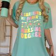 i Survived My Fiance's Nursing Degree Graduation Groovy Premium Women's Comfort Colors T-Shirt Chalky Mint
