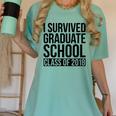 I Survived Graduate School Class Of 2018 Graduation Women's Comfort Colors T-Shirt Chalky Mint