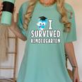 I Survived Kindergarten Graduation Kids Owl Grad Women's Comfort Colors T-Shirt Chalky Mint