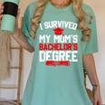I Survived My Mom's Bachelor's Degree Graduation Women's Comfort Colors T-Shirt Chalky Mint