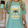 i Survived My Moms Doctorate Program Graduation Women's Comfort Colors T-Shirt Chalky Mint