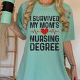 I Survived My Mom's Nursing Degree School Graduation Nursing Women's Comfort Colors T-Shirt Chalky Mint
