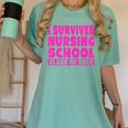 I Survived Nursing School Class Of 2018 Graduation Shirt Women's Comfort Colors T-Shirt Chalky Mint