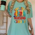 I Survived Nursing School Class Of 2025 Proud Graduation Women's Comfort Colors T-Shirt Chalky Mint