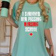 I Survived Her Passing Nursing School Graduation Women's Comfort Colors T-Shirt Chalky Mint
