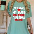 I Survived My Son's High School Diploma Graduation Women's Comfort Colors T-Shirt Chalky Mint