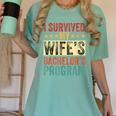 i Survived My Wife Bachelor's Degree Wife Graduation Women's Comfort Colors T-Shirt Chalky Mint