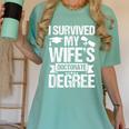 I Survived My Wifes Doctorate Degree Graduation Women's Comfort Colors T-Shirt Chalky Mint