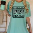 I Survived My Wife's Doctorate Program PhD Graduation Women's Comfort Colors T-Shirt Chalky Mint