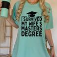 I Survived My Wife's Masters Degree Graduation Class Of 2025 Women's Comfort Colors T-Shirt Chalky Mint