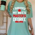 I Survived My Wife's Master's Degree Graduation Women's Comfort Colors T-Shirt Chalky Mint