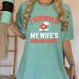 I Survived My Wife's Nursing Degree Rn Graduation Nurse Women's Comfort Colors T-Shirt Chalky Mint