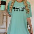 Teacher Graduation Teacher Est 2018 Tee Him Her Women's Comfort Colors T-Shirt Chalky Mint