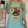 Woman Firefighter Aunt TiTi Auntie Black Graduation Women's Comfort Colors T-Shirt Chalky Mint