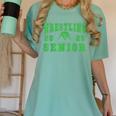Wrestling Senior Night Wrestling Senior 2025 Graduation 32 Women's Comfort Colors T-Shirt Chalky Mint