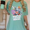 80's Cartoon Heroes Apparel For Retro Nostalgia Fans Women's Comfort Colors T-Shirt Violet
