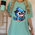 Adorable Book Lover Blue Jay With Reading Glasses Cute Raglan Baseball Tee Women's Comfort Colors T-Shirt Violet
