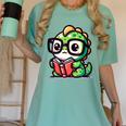 Adorable Book Lover Iguana With Reading Glasses Cute Women's Comfort Colors T-Shirt Violet Adorable Book Lover Iguana With Reading Glasses Cute Women's Comfort Colors T-Shirt Violet